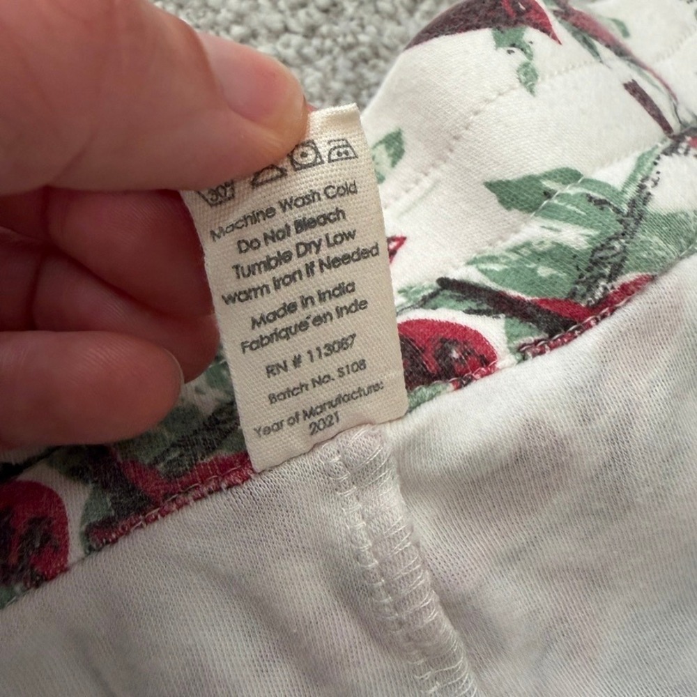 Kate Quinn Pajama Set Womens XXL White Red Christmas Cardinal BIrds Henley - Picture 7 of 12